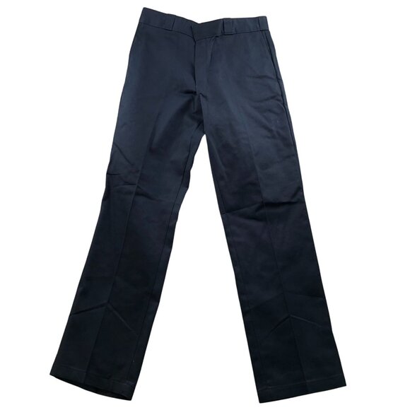 Dickies Mens Work Pants Size 34x34 Straight Leg Flat Front Navy Blue Classic - Picture 1 of 13
